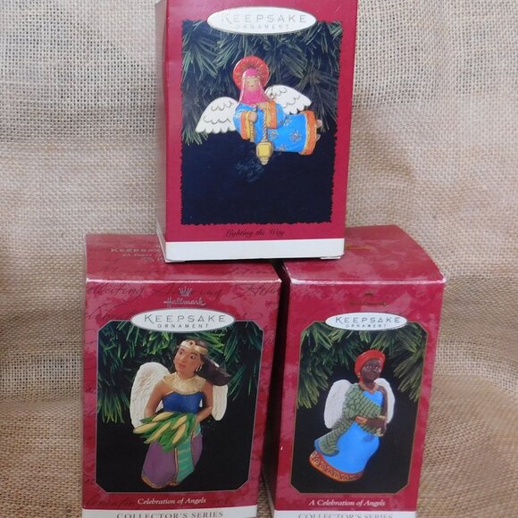 Hallmark Celebration of Angels Kwanza Ornaments Lot of 3 in boxes - Picture 1 of 7